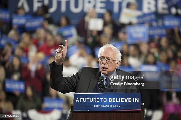Senator Bernie Sanders, an independent from Vermont and 2016 Democratic presidential candidate, speaks during a campaign event in Seattle,...