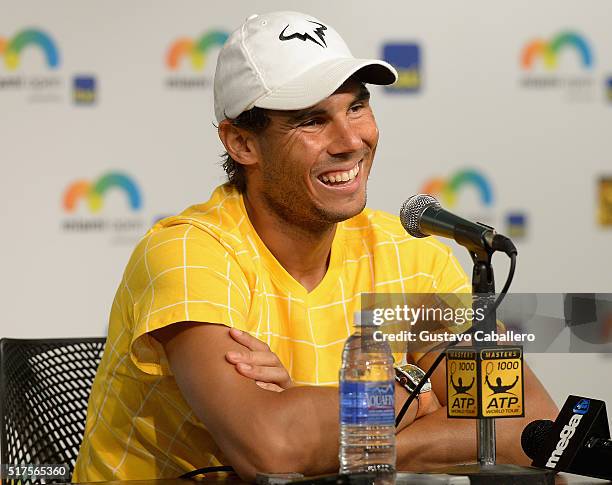 Rafael Nadal attends the Miami Open - Celebrity Sightings at Crandon Park Tennis Center on March 25, 2016 in Key Biscayne, Florida.