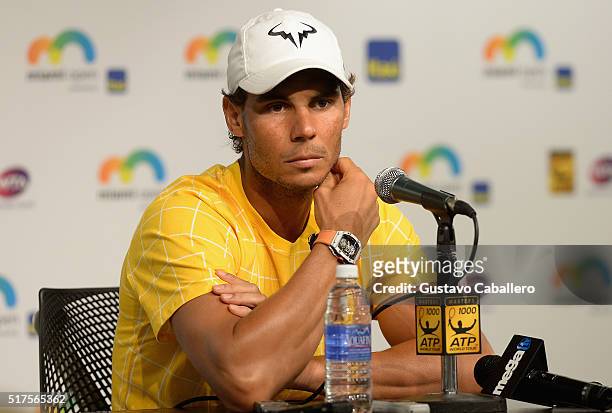 Rafael Nadal attends the Miami Open - Celebrity Sightings at Crandon Park Tennis Center on March 25, 2016 in Key Biscayne, Florida.