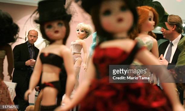 Visitors view handmade dolls on display at The Alexander Doll Company November 17, 2004 in New York City. The company was founded in 1923 and opened...