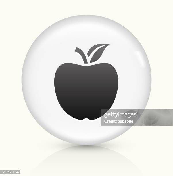 school apple icon on white round vector button - healthy school lunch stock illustrations