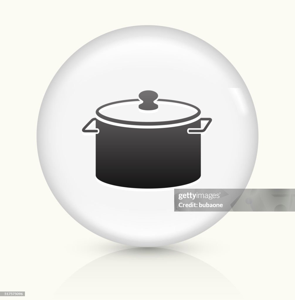 Pot icon on white round vector button