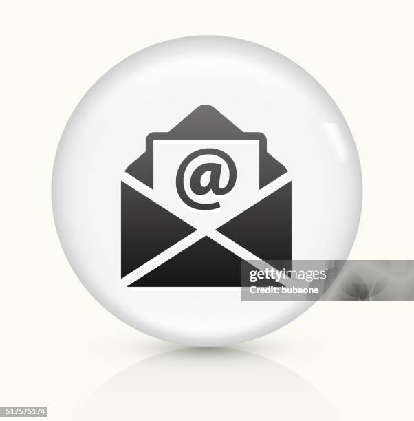 letter icon on white round vector button - send button stock illustrations