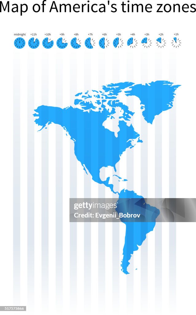 Map Of Americas Time Zones Blue Silhouette High-Res Vector Graphic ...