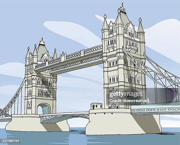 tower bridge, london - laufsteg stock-grafiken, -clipart, -cartoons und -symbole