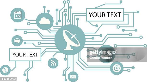 ilustraciones, imágenes clip art, dibujos animados e iconos de stock de circuito eléctrico con iconos y espacio de copia de texto - soldado con estaño descripción física