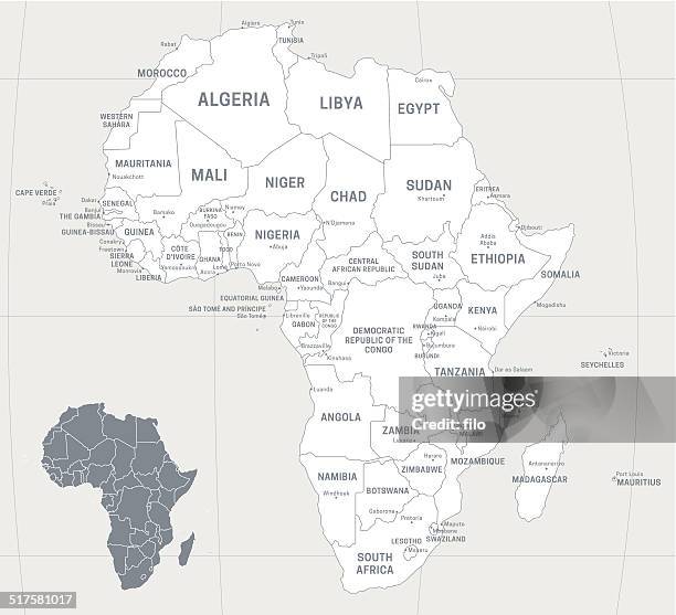ilustraciones, imágenes clip art, dibujos animados e iconos de stock de mapa de áfrica - áfrica occidental