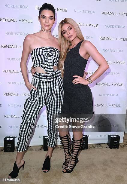 Kendall Jenner And Kylie Jenner Celebrate Kendall + Kylie Collection At Nordstrom Private Luncheon at Chateau Marmont on March 24, 2016 in Los...