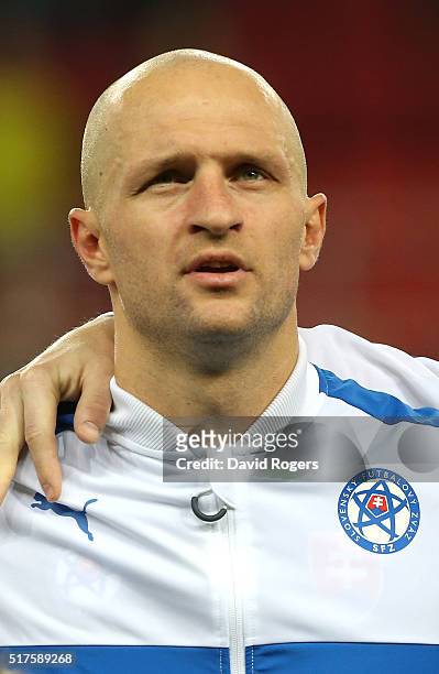 Portrait of Jan Mucha of Slovakia during the international friendly match between Slovakia and Latvia held at Stadion Antona Malatinskeho on March...