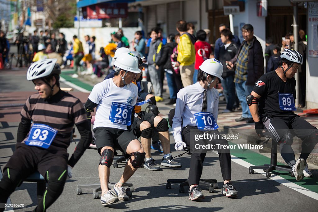 Japanese Compete In Office Chair ISU-1 Grand Prix