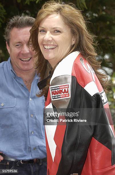 Wayne Gardner and Donna Gardner at the launch of "Leathers" by Donna Gardner, at Windemere in Sydney where she lives with current partner Johnny...