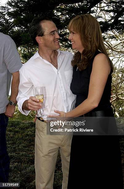 Donna Gardner and Johnny Kahlbetzer at the launch of "Leathers" by Donna Gardner, at Windemere in Sydney where she lives with current partner Johnny...