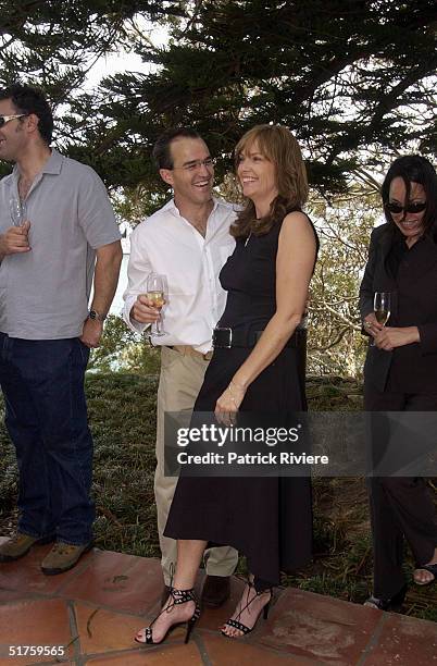 Donna Gardner and Johnny Kahlbetzer at the launch of "Leathers" by Donna Gardner, at Windemere in Sydney where she lives with current partner Johnny...