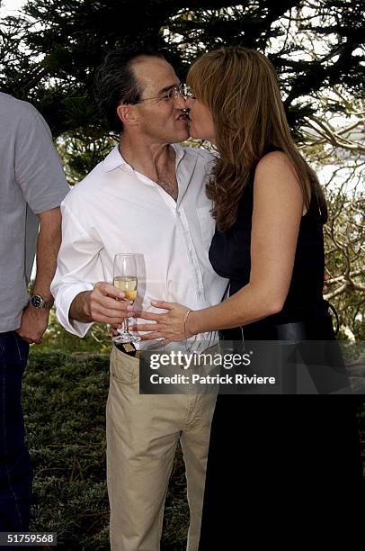 Donna Gardner and Johnny Kahlbetzer at the launch of "Leathers" by Donna Gardner, at Windemere in Sydney where she lives with current partner Johnny...