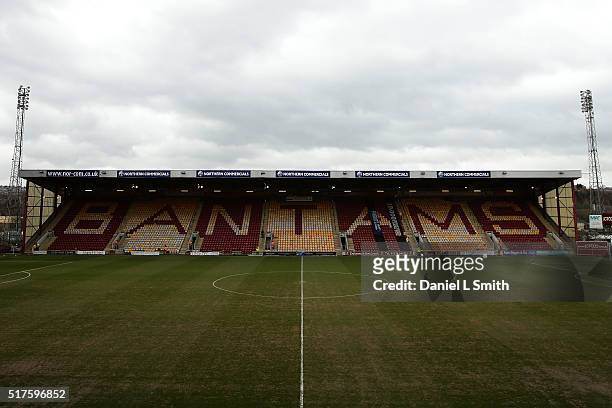 General view of the stadium prior to kick off in the Sky Bet League One match between Bradford City AFC and Millwall FC at Coral Windows Stadium on...
