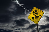 Are You Ready Sign With Stormy Background