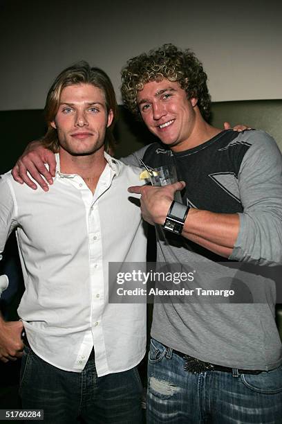 Chris Carmack of the OC and MJ of the Real World Philadelphia party at Oxygen Lounge in Coconut Grove, Florida on November 17, 2004.