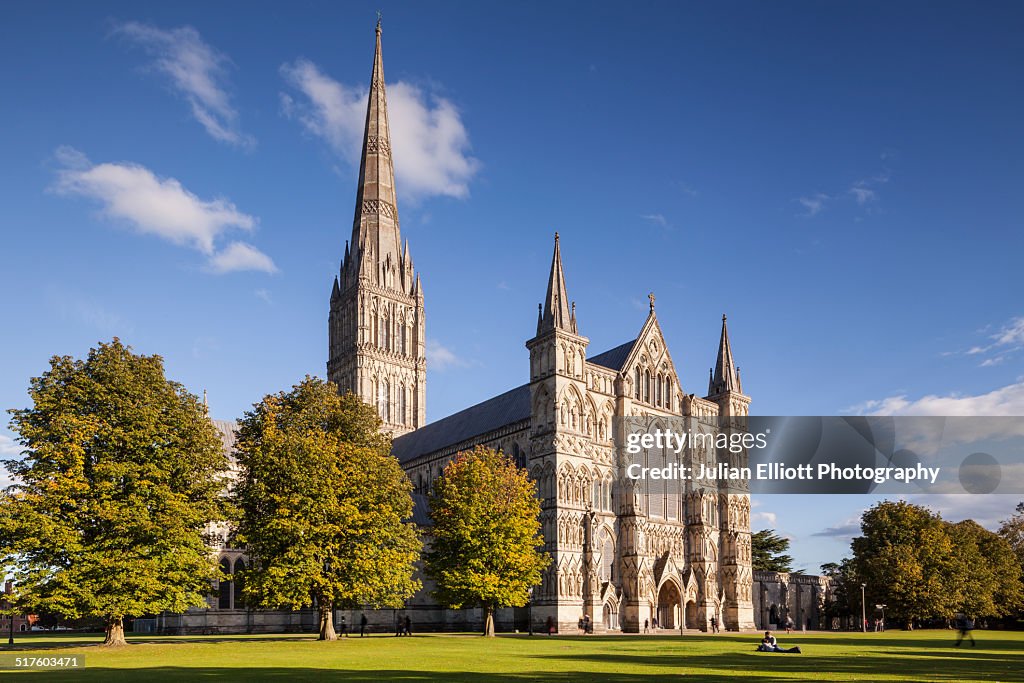 West front of Salisbury cathedral in Salisbury