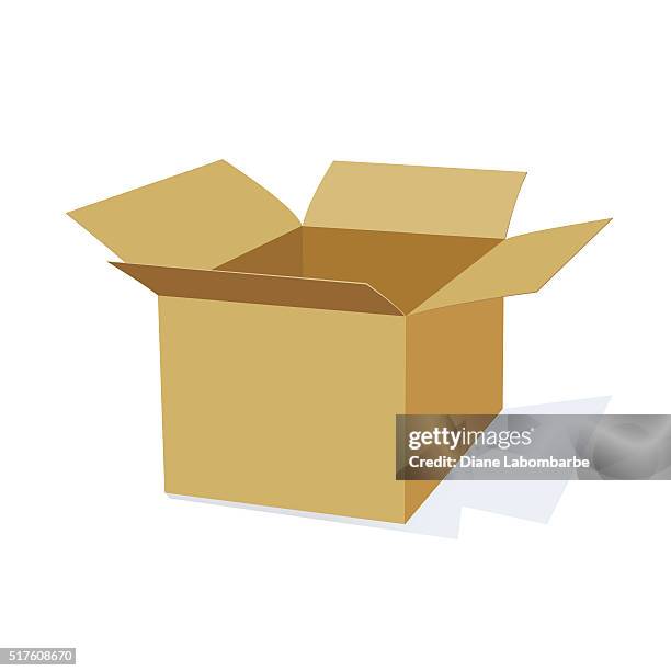 3d cardboard packing box - flapping wings stock illustrations
