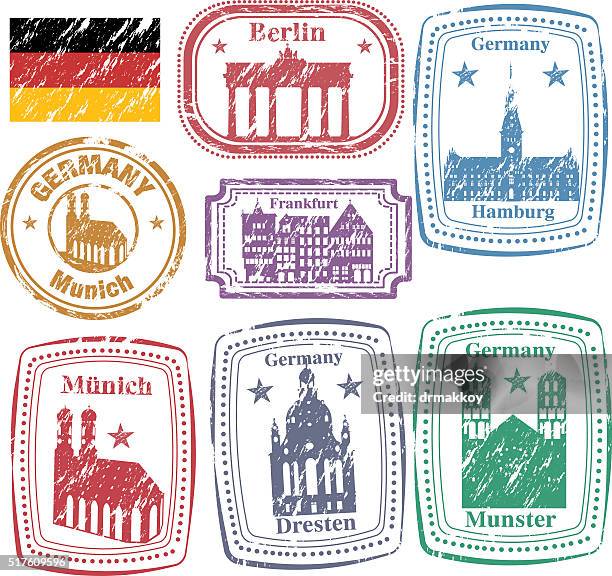 germany postage - german passports stock illustrations