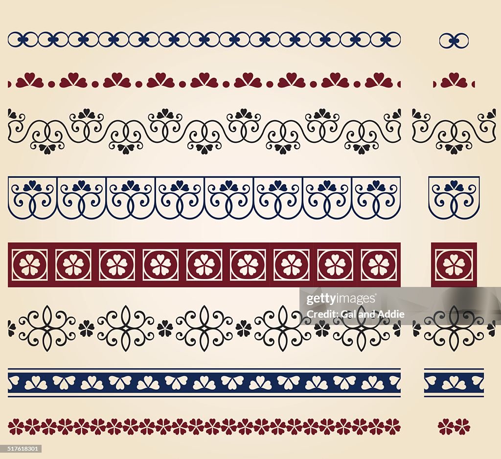 Basic Border Horizontal Set Of Horizontal Ornamental Borders High-Res Vector Graphic - Getty Images