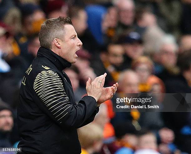 Manager of Millwall FC Neil Harris during the Sky Bet League One match between Bradford City AFC and Millwall FC at Coral Windows Stadium on March...