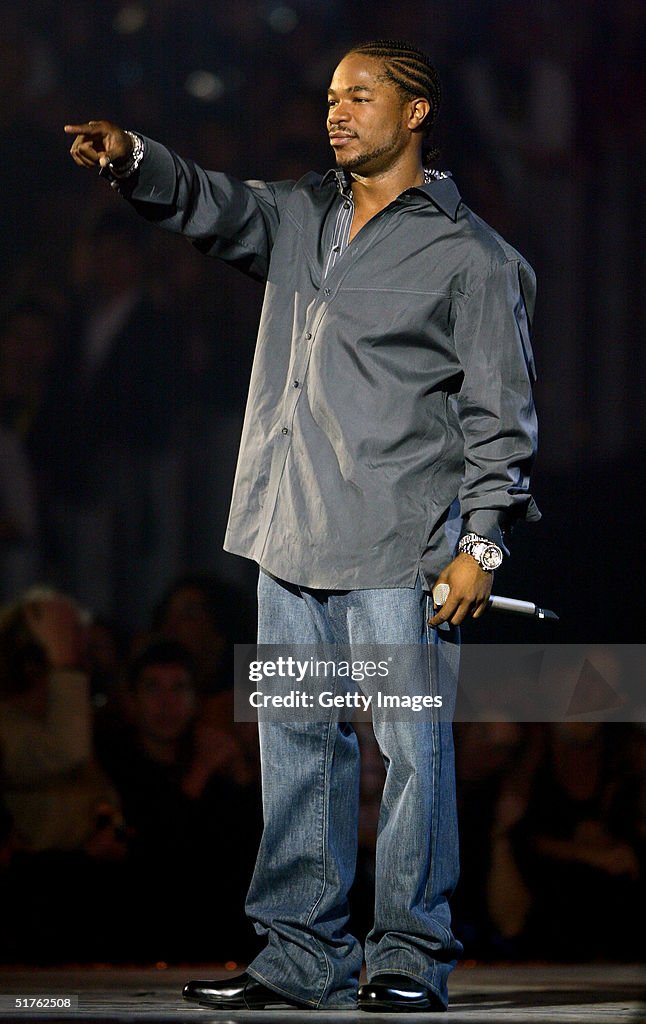 rap artist xzibit during his guest appearance on mtv's... Rapper and host Xzibit presents during the MTV Europe Music Awards ...