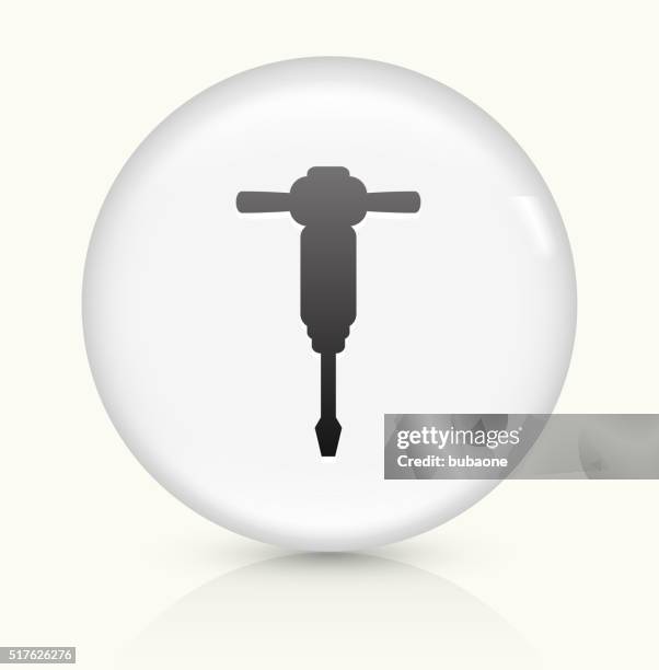 drill icon on white round vector button - contracting stock illustrations