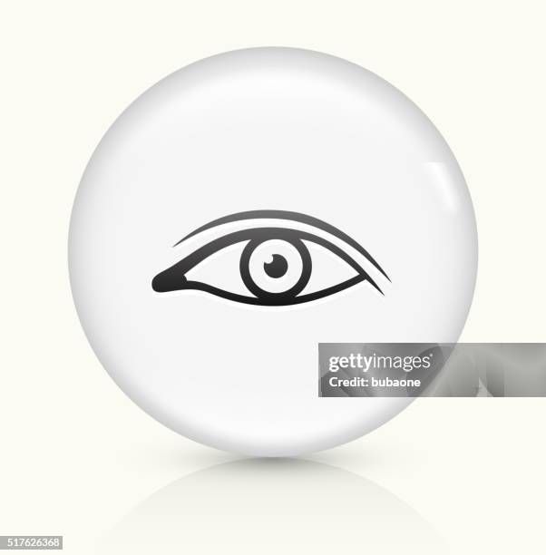 eye icon on white round vector button - basic instinct stock illustrations