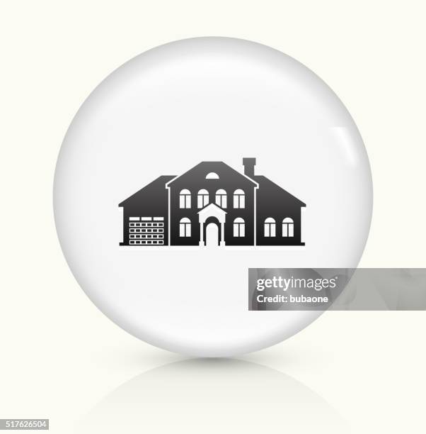 home icon on white round vector button - colonial house stock illustrations