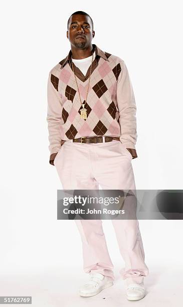 Rapper/producer Kanye West poses for a studio portrait during the MTV Europe Music Awards 2004 at Tol di Valle November 18, 2004 in Rome, Italy.