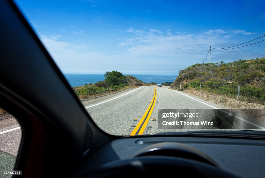 Driving near Big Sur Coastline