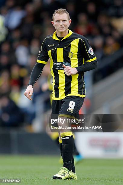 Stuart Beavon of Burton Albion during the Sky Bet League One match between Burton Albion and Oldham Athletic at Pirelli Stadium on March 26, 2016 in...