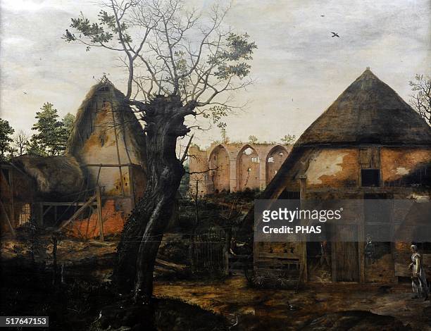 Cornelis van Dalem . Flemish painter. Landscape with farmhouse, 1564. Alte Pinakothek, Munich, Germany.
