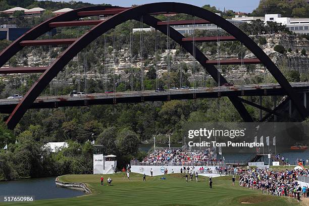 General view of the 12th green as Rory McIlroy of Northern Ireland putts during the round of 8 in the World Golf Championships-Dell Match Play at the...