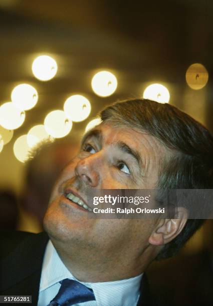 Josef Ackermann, CEO of German Deutsche Bank, looks up prior to the beginning of the 14th Frankfurt European Banking Congress November 19, 2004 in...