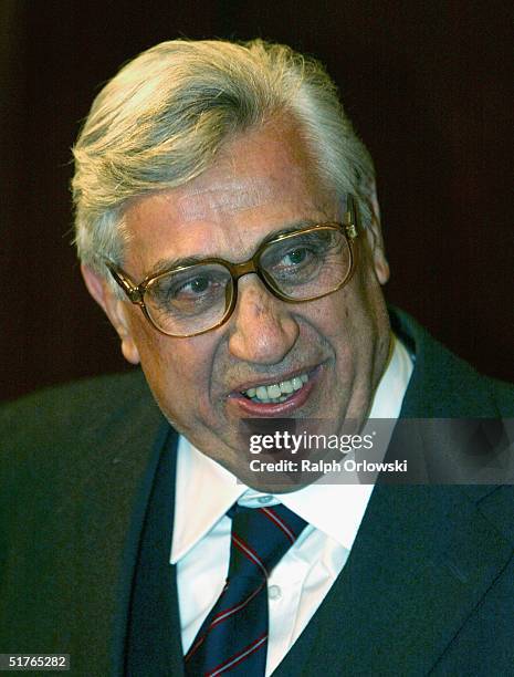 Antonio Fazio, Govenor of the Banca d'Italia, looks on prior to the beginning of the14th Frankfurt European Banking Congress November 19, 2004 in...