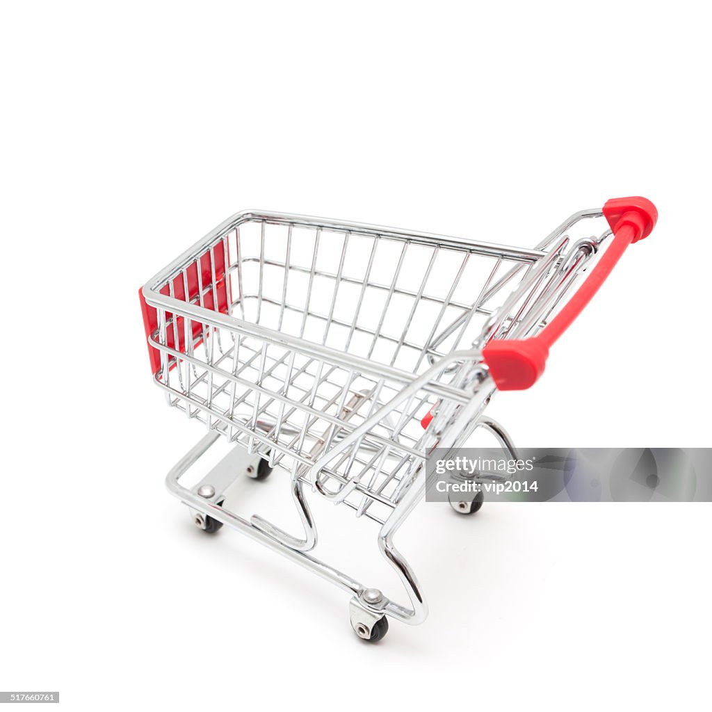 Empty shopping cart isolated
