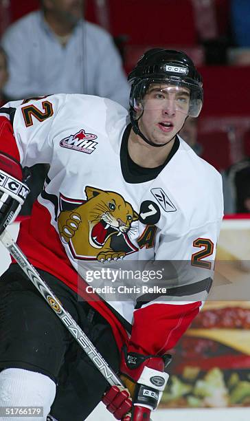 Danny LaPointe of the Prince George Cougars skates against the Vancouver Giants during the Western Hockey League game at Pacific Coliseum on October...