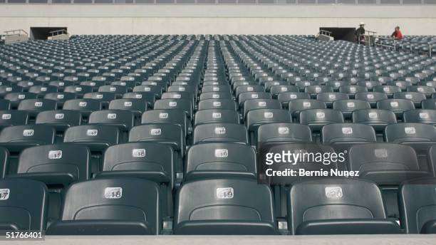 Empty seats at the Philadelphia Eagles stadium prior to the game against the Baltimore Ravens at Lincoln Financial Field on October 31, 2004 in...
