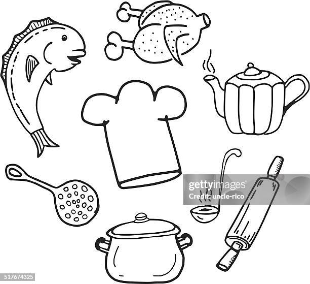 stockillustraties, clipart, cartoons en iconen met chief composition doodle - ganzenvlees