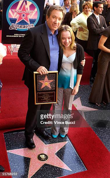 Actor Tim Allen and daughter Kady attend the ceremony honoring him with a star on the Hollywood Walk of Fame on November 19, 2004 in Hollywood,...