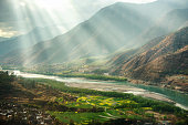 famous bend of yangtze river in Yunnan Province, China