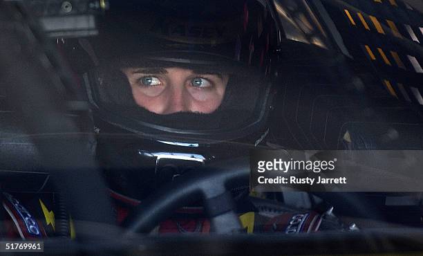 Kasey Kahne, driver of the Evernham Motorsports Dodge, during practice for the NASCAR Nextel Cup Series Ford 400 on November 20, 2004 at the...