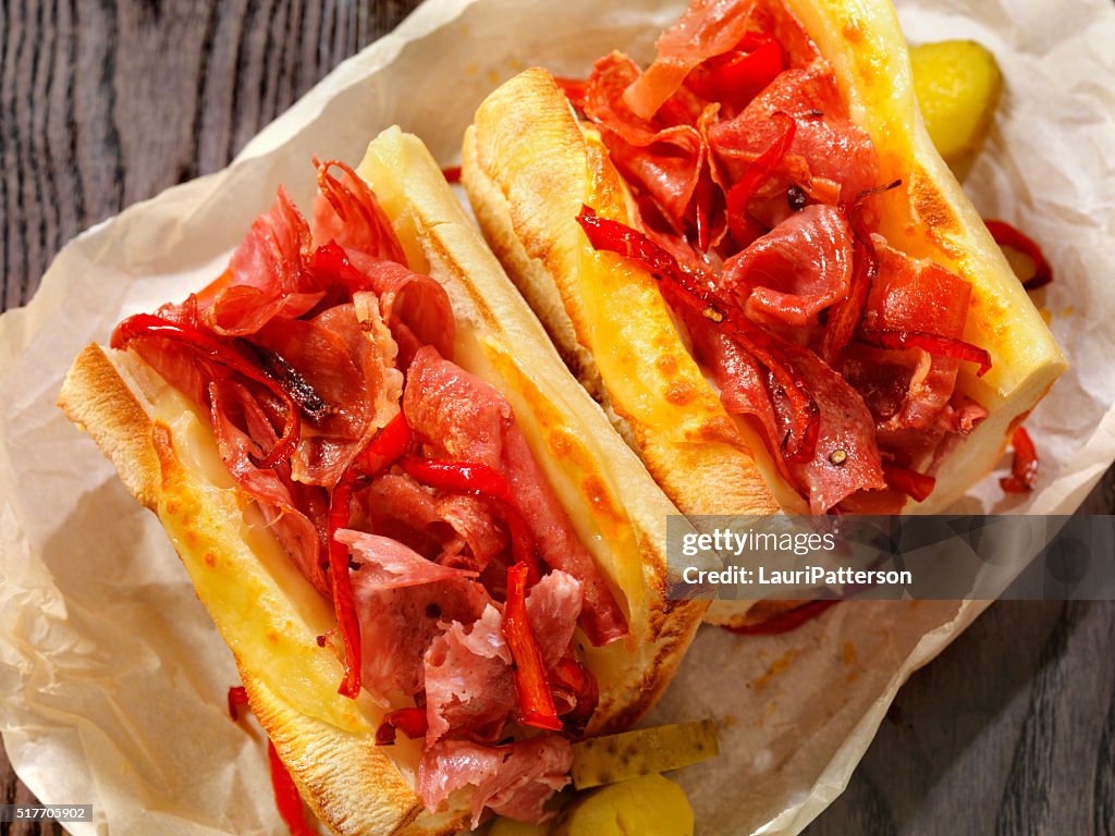Toasted Italian Sandwich with Roasted Red Peppers