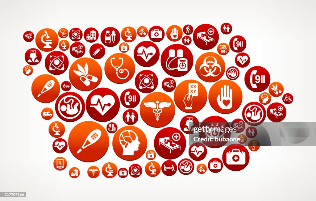 Red Health Pattern Iowa Healthcare And Medical Red Button Pattern High-Res Vector Graphic ...