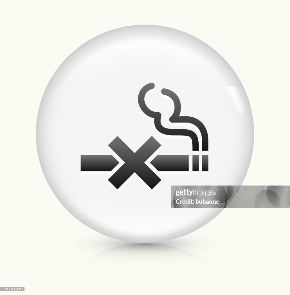 No Smoking icon on white round vector button