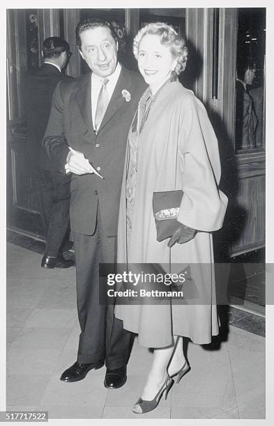 New York: Margaret Truman and her escort song writer Harold Arlen at premiere of Seven Year Itch at Loews Theater in NY.