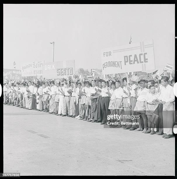 Pro SEATO Demonstrators Holding Signs