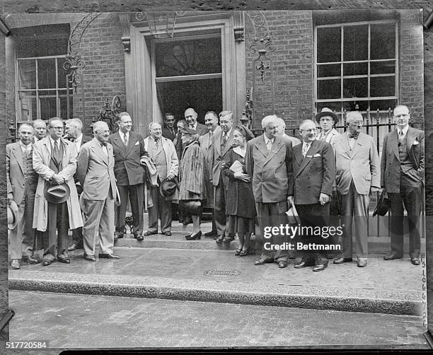 Making the first round-the-world flight in history, the Pan American World Airways Clipper America arrived in London with these travelers to complete...